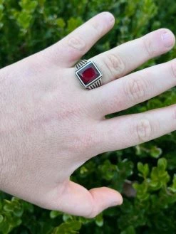 Mens Real Solid 925 Sterling Silver Ruby Red Stone Ring Size 7 8 9 10 11 12 13 19 Mens Real Solid 925 Sterling Silver Ruby Red Stone Ring Size 7 8 9 10 11 12 13 -Harlem Bling Shop mens real solid 925 sterling silver ruby red stone ring size 7 8 9 10 11 12 13 30494.1664361580
