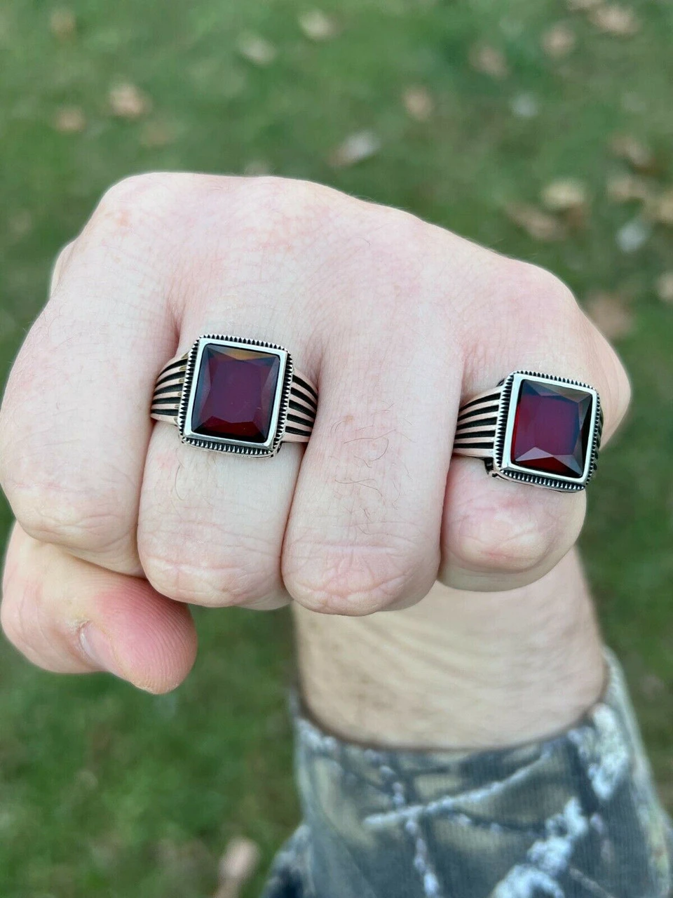 Mens Real Solid 925 Sterling Silver Ruby Red Stone Ring Size 7 8 9 10 11 12 13 10 Mens Real Solid 925 Sterling Silver Ruby Red Stone Ring Size 7 8 9 10 11 12 13 - Image 8