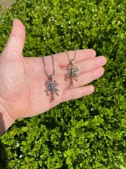 Mens Real Solid 925 Sterling Silver Scorpion Pendant Gold Necklace Scorpio Charm 22 Mens Real Solid 925 Sterling Silver Scorpion Pendant Gold Necklace Scorpio Charm -Harlem Bling Shop mens real solid 925 sterling silver scorpion pendant gold necklace scorpio charm 21005.1664393506