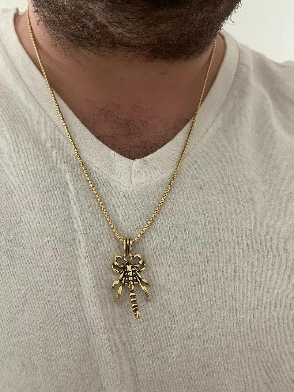 Mens Real Solid 925 Sterling Silver Scorpion Pendant Gold Necklace Scorpio Charm 13 Mens Real Solid 925 Sterling Silver Scorpion Pendant Gold Necklace Scorpio Charm - Image 11