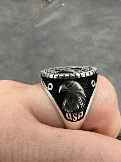 Mens Real Solid 925 Sterling Silver US Air Force Military Army Ring Size 7-13 -Harlem Bling Shop mens real solid 925 sterling silver us air force military army ring size 7 13 31993.1664362900