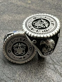 Mens Real Solid 925 Sterling Silver US Navy Military Sailor Army Ring Size 7-13 -Harlem Bling Shop mens real solid 925 sterling silver us navy military sailor army ring size 7 13 98551.1664356716