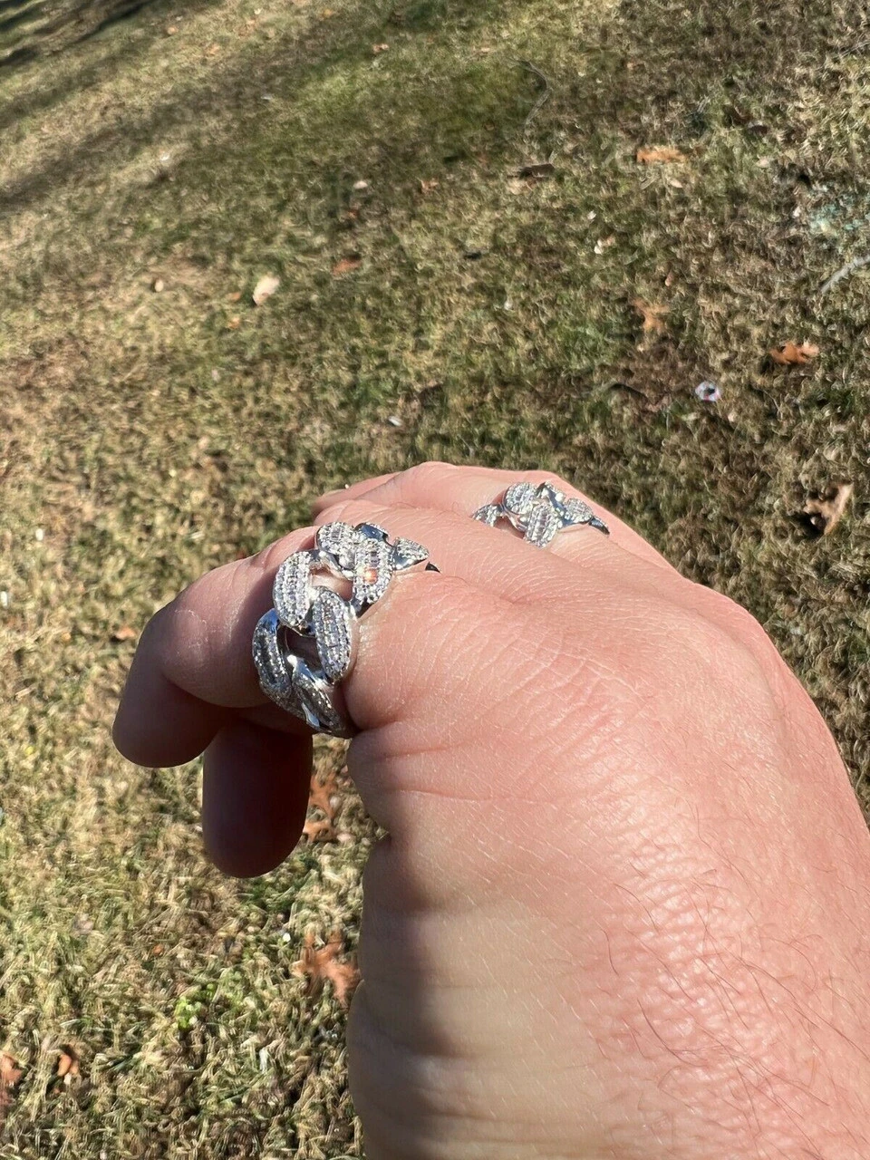 Miami Cuban RING Real Solid 925 Silver Band Pinky Hip Hop Iced Baguette Diamond 9 Miami Cuban RING Real Solid 925 Silver Band Pinky Hip Hop Iced Baguette Diamond - Image 7