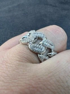Miami Cuban RING Real Solid 925 Silver Band Pinky Hip Hop Iced Baguette Diamond 22 Miami Cuban RING Real Solid 925 Silver Band Pinky Hip Hop Iced Baguette Diamond -Harlem Bling Shop miami cuban ring real solid 925 silver band pinky hip hop iced baguette diamond 75503.1664355721