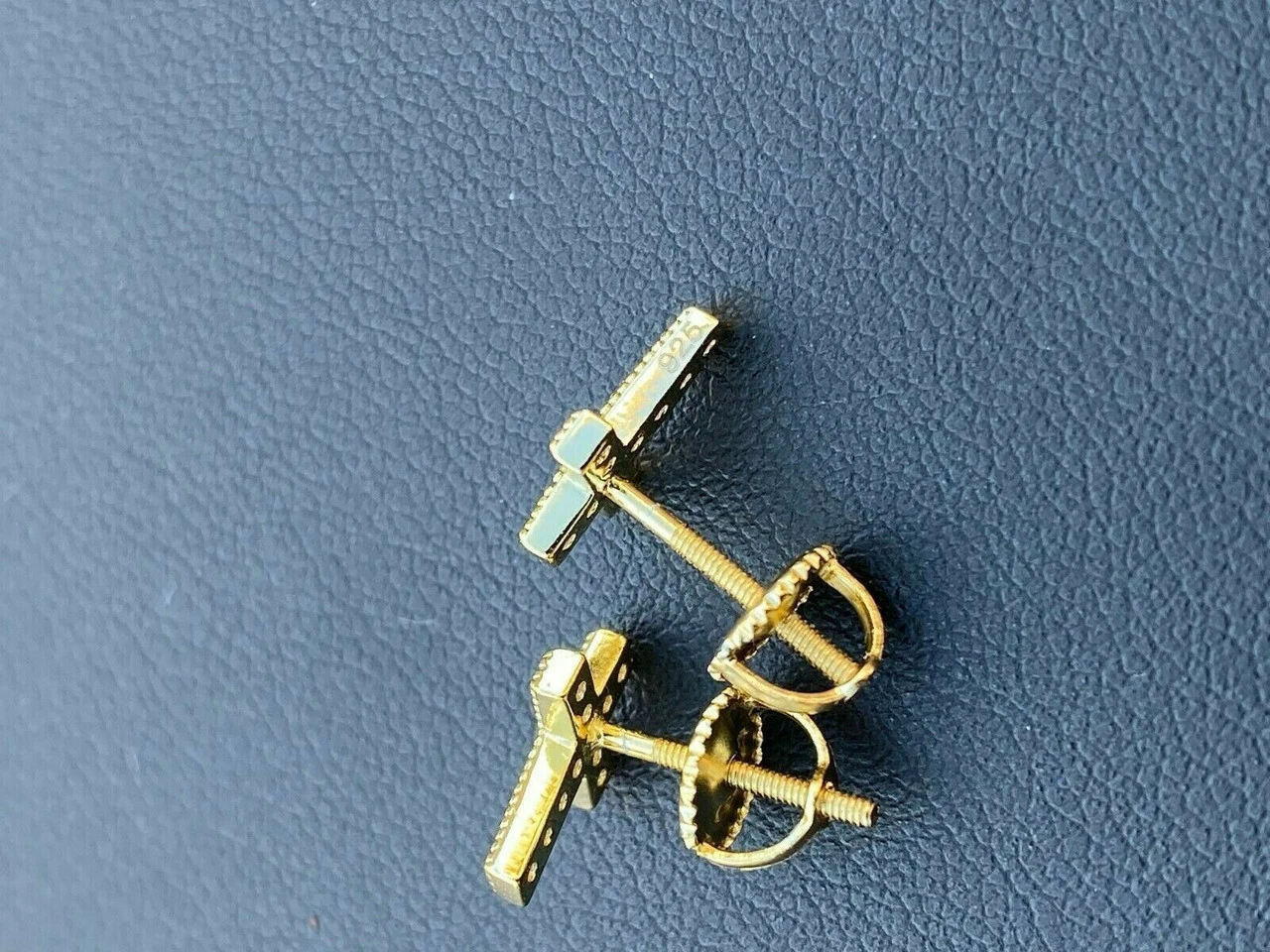 MOISSANITE 14k Gold Vermeil Small Cross Earrings Studs Iced Pass Diamond Tester 9 MOISSANITE 14k Gold Vermeil Small Cross Earrings Studs Iced Pass Diamond Tester - Image 7