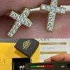 MOISSANITE 14k Gold Vermeil Small Cross Earrings Studs Iced Pass Diamond Tester 2 MOISSANITE 14k Gold Vermeil Small Cross Earrings Studs Iced Pass Diamond Tester -Harlem Bling Shop moissanite 14k gold vermeil small cross earrings studs iced pass diamond tester 73094.1664356577