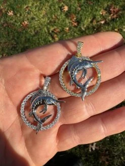 MOISSANITE 925 Silver / Gold Iced Swordfish Fishing Pendant Marlin Fish Necklace 37 MOISSANITE 925 Silver / Gold Iced Swordfish Fishing Pendant Marlin Fish Necklace -Harlem Bling Shop moissanite 925 silver gold iced swordfish fishing pendant marlin fish necklace 30865.1702443306