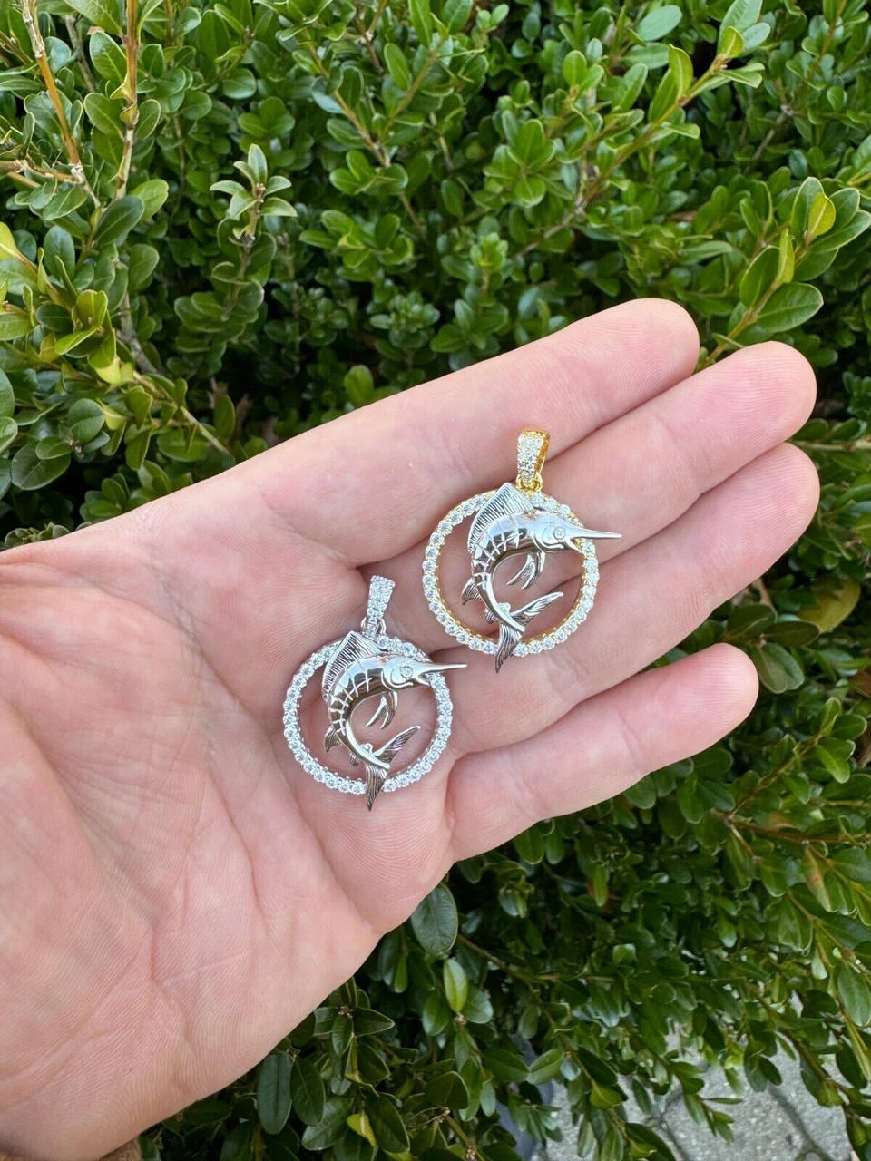 MOISSANITE 925 Silver / Gold Iced Swordfish Fishing Pendant Marlin Fish Necklace 17 MOISSANITE 925 Silver / Gold Iced Swordfish Fishing Pendant Marlin Fish Necklace - Image 15