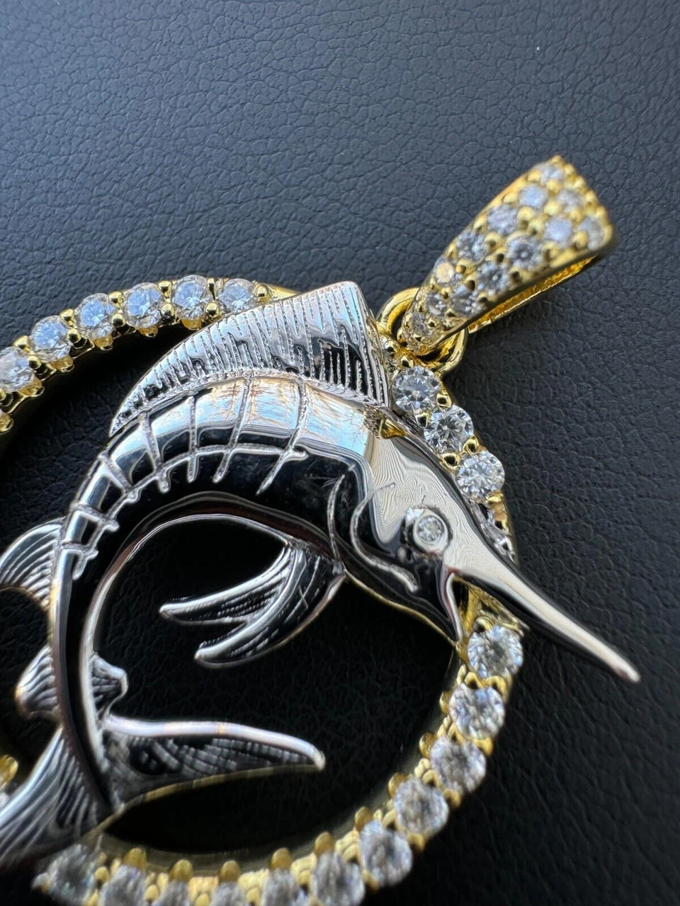 MOISSANITE 925 Silver / Gold Iced Swordfish Fishing Pendant Marlin Fish Necklace 12 MOISSANITE 925 Silver / Gold Iced Swordfish Fishing Pendant Marlin Fish Necklace - Image 10