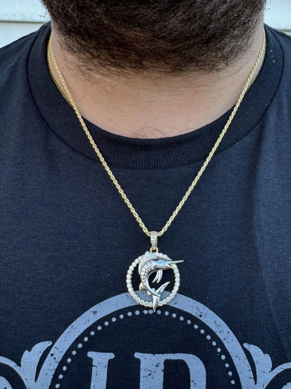 MOISSANITE 925 Silver / Gold Iced Swordfish Fishing Pendant Marlin Fish Necklace 10 MOISSANITE 925 Silver / Gold Iced Swordfish Fishing Pendant Marlin Fish Necklace - Image 8