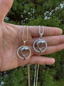 MOISSANITE 925 Silver / Gold Iced Swordfish Fishing Pendant Marlin Fish Necklace 39 MOISSANITE 925 Silver / Gold Iced Swordfish Fishing Pendant Marlin Fish Necklace -Harlem Bling Shop moissanite 925 silver gold iced swordfish fishing pendant marlin fish necklace 79522.1702443330