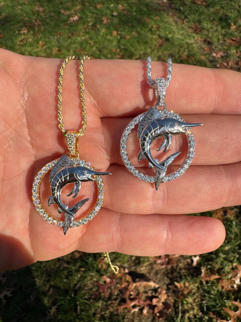 MOISSANITE 925 Silver / Gold Iced Swordfish Fishing Pendant Marlin Fish Necklace 16 MOISSANITE 925 Silver / Gold Iced Swordfish Fishing Pendant Marlin Fish Necklace - Image 14