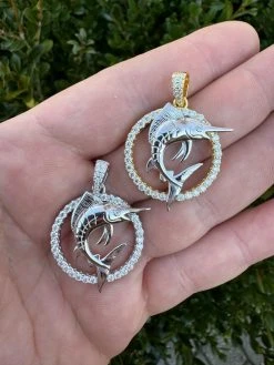 MOISSANITE 925 Silver / Gold Iced Swordfish Fishing Pendant Marlin Fish Necklace 34 MOISSANITE 925 Silver / Gold Iced Swordfish Fishing Pendant Marlin Fish Necklace -Harlem Bling Shop moissanite 925 silver gold iced swordfish fishing pendant marlin fish necklace 91587.1702443326