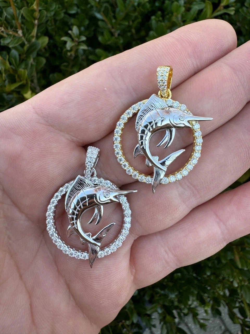MOISSANITE 925 Silver / Gold Iced Swordfish Fishing Pendant Marlin Fish Necklace 15 MOISSANITE 925 Silver / Gold Iced Swordfish Fishing Pendant Marlin Fish Necklace - Image 13
