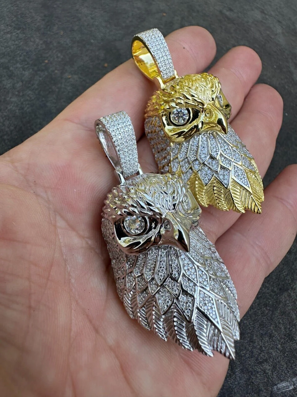MOISSANITE 925 Silver Gold Plated Iced 3D Bald Eagle Pendant Hip Hop Necklace 18 MOISSANITE 925 Silver Gold Plated Iced 3D Bald Eagle Pendant Hip Hop Necklace - Image 16