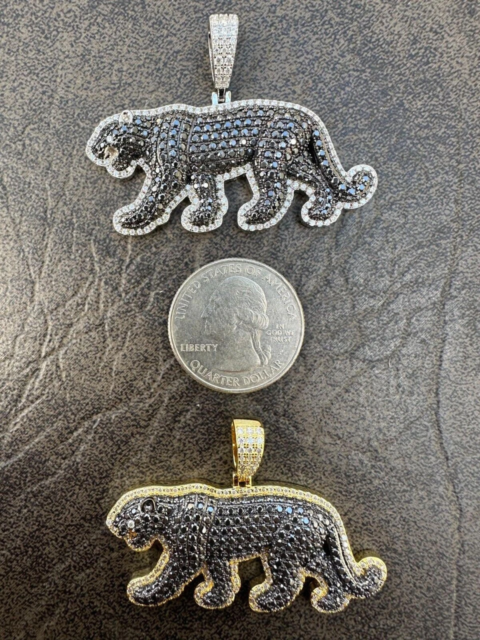 MOISSANITE 925 Silver/Gold Plated Iced Black Panther Jaguar Pendant Necklace 12 MOISSANITE 925 Silver/Gold Plated Iced Black Panther Jaguar Pendant Necklace - Image 10