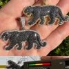 MOISSANITE 925 Silver/Gold Plated Iced Black Panther Jaguar Pendant Necklace