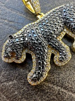 MOISSANITE 925 Silver/Gold Plated Iced Black Panther Jaguar Pendant Necklace 30 MOISSANITE 925 Silver/Gold Plated Iced Black Panther Jaguar Pendant Necklace -Harlem Bling Shop moissanite 925 silvergold plated iced black panther jaguar pendant necklace 54796.1677350036
