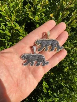 MOISSANITE 925 Silver/Gold Plated Iced Black Panther Jaguar Pendant Necklace 26 MOISSANITE 925 Silver/Gold Plated Iced Black Panther Jaguar Pendant Necklace -Harlem Bling Shop moissanite 925 silvergold plated iced black panther jaguar pendant necklace 94733.1677350039