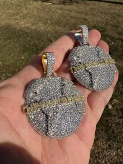 MOISSANITE 925 Silver/Gold Plated Iced World Is Mine Globe Map Pendant Necklace -Harlem Bling Shop moissanite 925 silvergold plated iced world is mine globe map pendant necklace 07119.1677436564