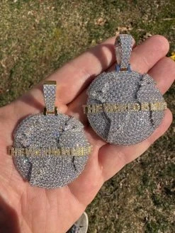 MOISSANITE 925 Silver/Gold Plated Iced World Is Mine Globe Map Pendant Necklace -Harlem Bling Shop moissanite 925 silvergold plated iced world is mine globe map pendant necklace 47469.1677436558