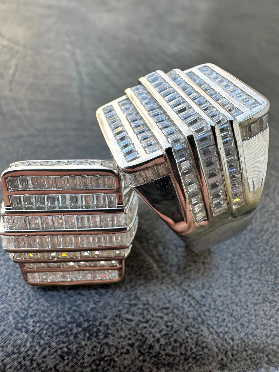 MOISSANITE Baguette Ring REAL 925 Silver Iced Hip Hop Pinky Pass Diamond Tester 22 MOISSANITE Baguette Ring REAL 925 Silver Iced Hip Hop Pinky Pass Diamond Tester - Image 20