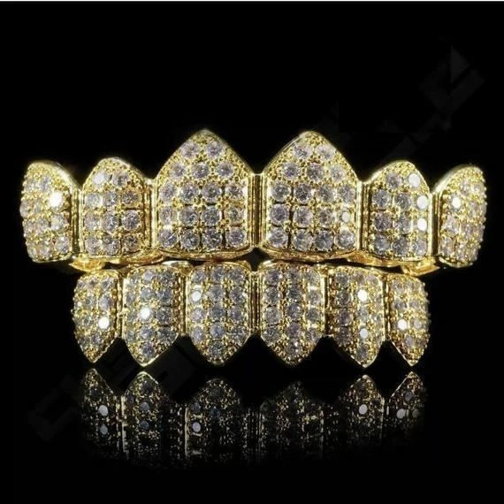 MOISSANITE GRILLZ Pass Diamond Test Teeth Top & Bottom Hip Hop 14k Gold Vermeil 8 MOISSANITE GRILLZ Pass Diamond Test Teeth Top & Bottom Hip Hop 14k Gold Vermeil - Image 6