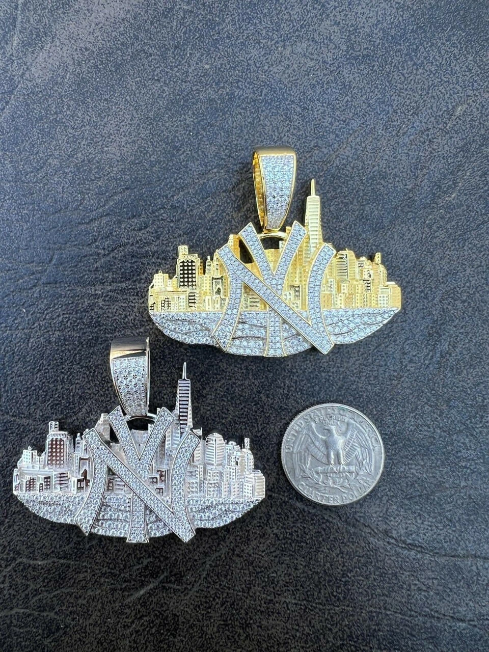 MOISSANITE Hip Hop New York NYC Skyline Pendant Icy Real 925 Silver Gold Plated 10 MOISSANITE Hip Hop New York NYC Skyline Pendant Icy Real 925 Silver Gold Plated - Image 8