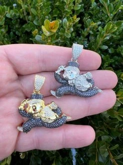 MOISSANITE Iced Real 925 Silver / Gold Monopoly Man Money Bag Necklace Pendant 19 MOISSANITE Iced Real 925 Silver / Gold Monopoly Man Money Bag Necklace Pendant -Harlem Bling Shop moissanite iced real 925 silver gold monopoly man money bag necklace pendant 80290.1675360565