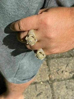 MOISSANITE Iced Ring Men's 14K Gold Vermeil Solid 925 Silver King Crown Pinky 18 MOISSANITE Iced Ring Men's 14K Gold Vermeil Solid 925 Silver King Crown Pinky -Harlem Bling Shop moissanite iced ring mens 14k gold vermeil solid 925 silver king crown pinky 05071.1664372743