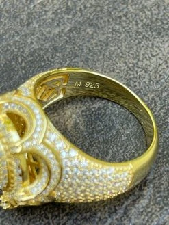 MOISSANITE Iced Ring Men's 14K Gold Vermeil Solid 925 Silver King Crown Pinky 19 MOISSANITE Iced Ring Men's 14K Gold Vermeil Solid 925 Silver King Crown Pinky -Harlem Bling Shop moissanite iced ring mens 14k gold vermeil solid 925 silver king crown pinky 48074.1664392686