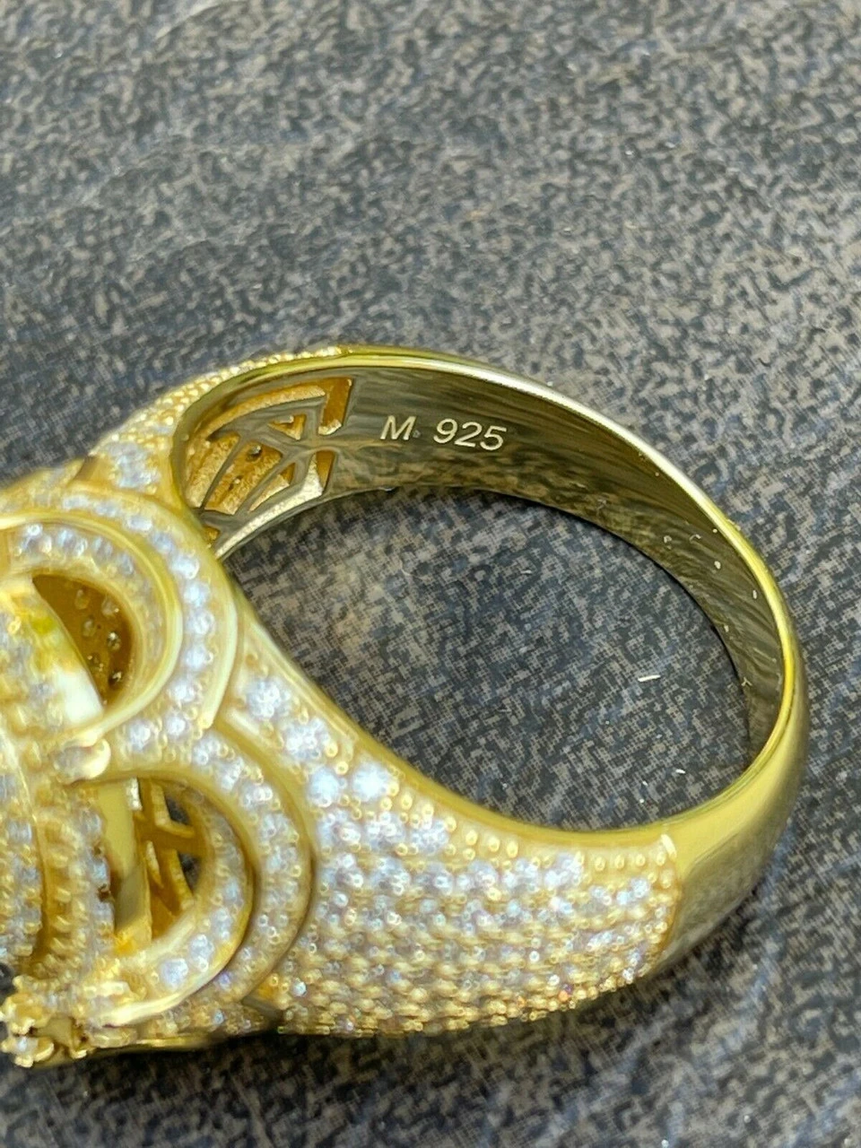 MOISSANITE Iced Ring Men's 14K Gold Vermeil Solid 925 Silver King Crown Pinky 8 MOISSANITE Iced Ring Men's 14K Gold Vermeil Solid 925 Silver King Crown Pinky - Image 6