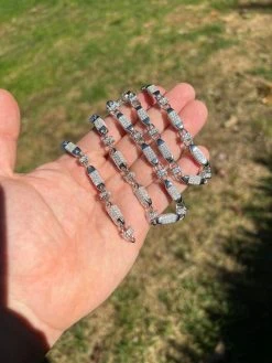 MOISSANITE Men's Bullet Chain Real 925 Silver Iced Flooded Out Hip Hop Necklace 24 MOISSANITE Men's Bullet Chain Real 925 Silver Iced Flooded Out Hip Hop Necklace -Harlem Bling Shop moissanite mens bullet chain real 925 silver iced flooded out hip hop necklace 69945.1665582609