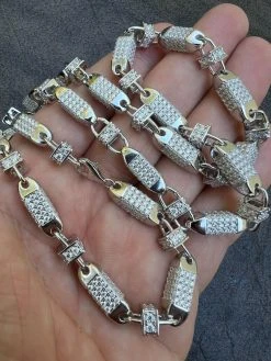 MOISSANITE Men's Bullet Chain Real 925 Silver Iced Flooded Out Hip Hop Necklace 23 MOISSANITE Men's Bullet Chain Real 925 Silver Iced Flooded Out Hip Hop Necklace -Harlem Bling Shop moissanite mens bullet chain real 925 silver iced flooded out hip hop necklace 93848.1665582588