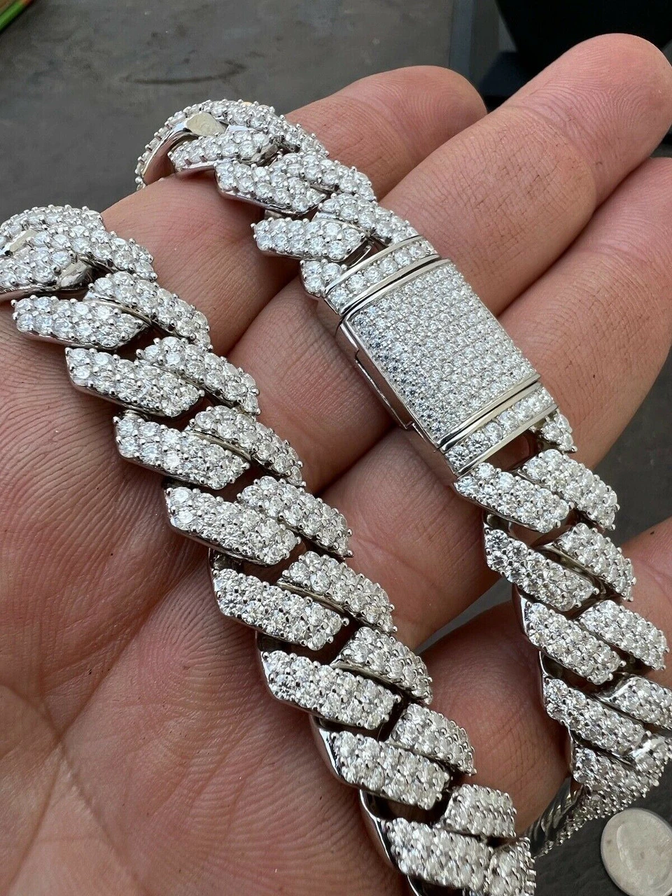 MOISSANITE Prong Cuban Link Chain Real Iced Necklace Hip Hop Pass Diamond Test 14 MOISSANITE Prong Cuban Link Chain Real Iced Necklace Hip Hop Pass Diamond Test - Image 12