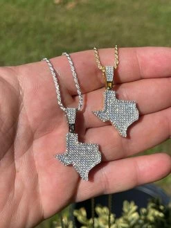 MOISSANITE Real 925 Silver / 14k Gold Hip Hop Texas State Shape Pendant Iced 24 MOISSANITE Real 925 Silver / 14k Gold Hip Hop Texas State Shape Pendant Iced -Harlem Bling Shop moissanite real 925 silver 14k gold hip hop texas state shape pendant iced 84672.1674668391