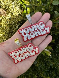 MOISSANITE Real 925 Silver / 14k Gold Iced YOUNG MONEY Hip Hop Pendant Necklace 39 MOISSANITE Real 925 Silver / 14k Gold Iced YOUNG MONEY Hip Hop Pendant Necklace -Harlem Bling Shop moissanite real 925 silver 14k gold iced young money hip hop pendant necklace 06011.1679426663