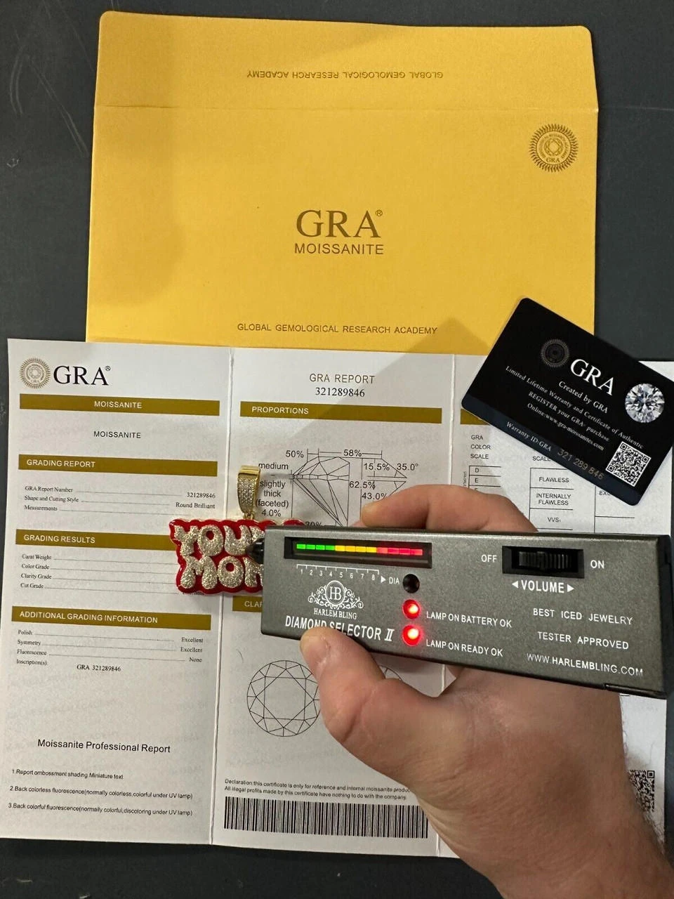 MOISSANITE Real 925 Silver / 14k Gold Iced YOUNG MONEY Hip Hop Pendant Necklace 10 MOISSANITE Real 925 Silver / 14k Gold Iced YOUNG MONEY Hip Hop Pendant Necklace - Image 8