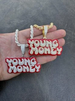MOISSANITE Real 925 Silver / 14k Gold Iced YOUNG MONEY Hip Hop Pendant Necklace 41 MOISSANITE Real 925 Silver / 14k Gold Iced YOUNG MONEY Hip Hop Pendant Necklace -Harlem Bling Shop moissanite real 925 silver 14k gold iced young money hip hop pendant necklace 67568.1679426699