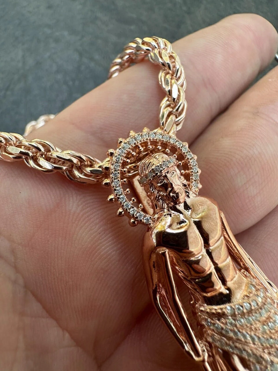 MOISSANITE Real 925 Silver / Gold 3D Saint Lazarus Iced Necklace Pendant Hip Hop 12 MOISSANITE Real 925 Silver / Gold 3D Saint Lazarus Iced Necklace Pendant Hip Hop - Image 10