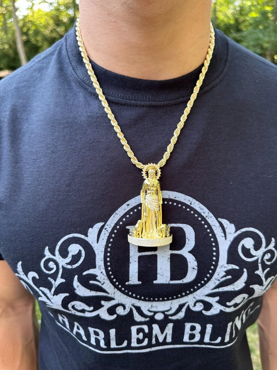 MOISSANITE Real 925 Silver / Gold 3D Saint Lazarus Iced Necklace Pendant Hip Hop 13 MOISSANITE Real 925 Silver / Gold 3D Saint Lazarus Iced Necklace Pendant Hip Hop - Image 11