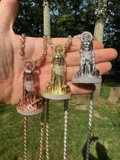 MOISSANITE Real 925 Silver / Gold 3D Saint Lazarus Iced Necklace Pendant Hip Hop 40 MOISSANITE Real 925 Silver / Gold 3D Saint Lazarus Iced Necklace Pendant Hip Hop -Harlem Bling Shop moissanite real 925 silver gold 3d saint lazarus iced necklace pendant hip hop 40563.1688425130