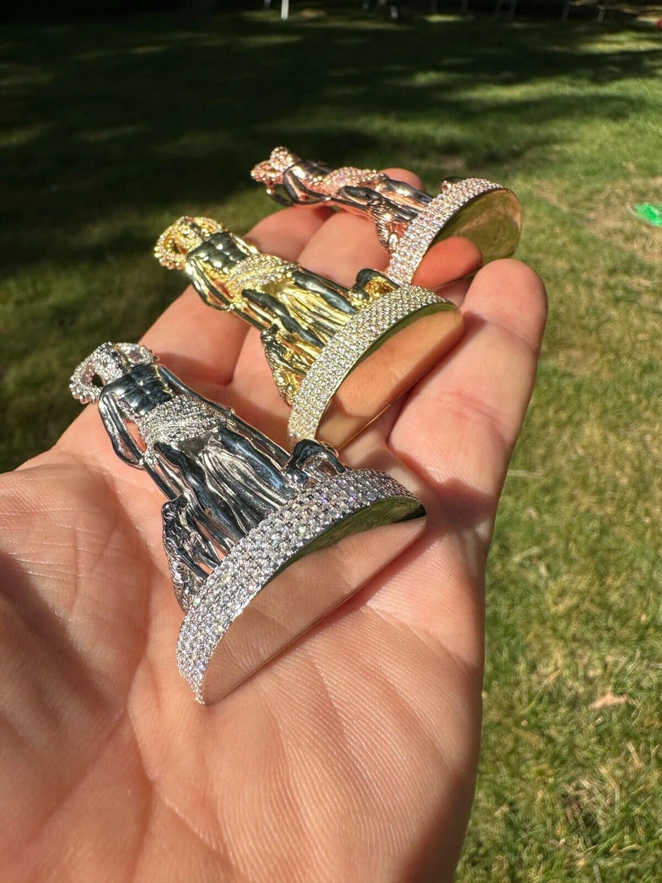 MOISSANITE Real 925 Silver / Gold 3D Saint Lazarus Iced Necklace Pendant Hip Hop 7 MOISSANITE Real 925 Silver / Gold 3D Saint Lazarus Iced Necklace Pendant Hip Hop - Image 5