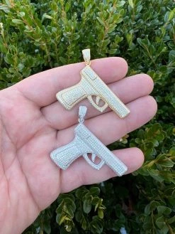 MOISSANITE Real 925 Silver / Gold Gun Pistol Iced Necklace Pendant Hip Hop 36 MOISSANITE Real 925 Silver / Gold Gun Pistol Iced Necklace Pendant Hip Hop -Harlem Bling Shop moissanite real 925 silver gold gun pistol iced necklace pendant hip hop 25493.1675447350