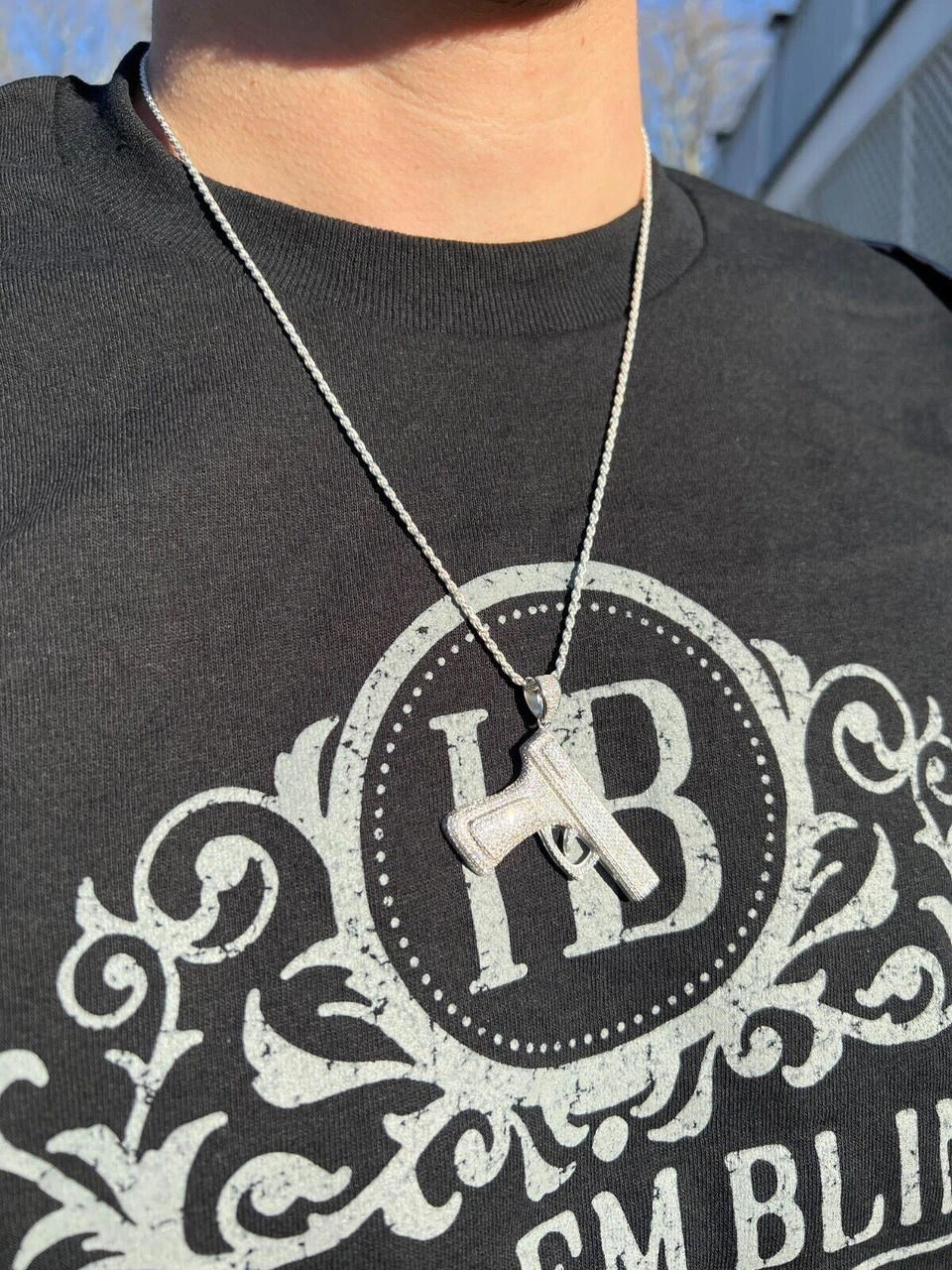 MOISSANITE Real 925 Silver / Gold Gun Pistol Iced Necklace Pendant Hip Hop 10 MOISSANITE Real 925 Silver / Gold Gun Pistol Iced Necklace Pendant Hip Hop - Image 8