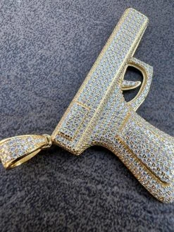 MOISSANITE Real 925 Silver / Gold Gun Pistol Iced Necklace Pendant Hip Hop 26 MOISSANITE Real 925 Silver / Gold Gun Pistol Iced Necklace Pendant Hip Hop -Harlem Bling Shop moissanite real 925 silver gold gun pistol iced necklace pendant hip hop 63202.1675447411