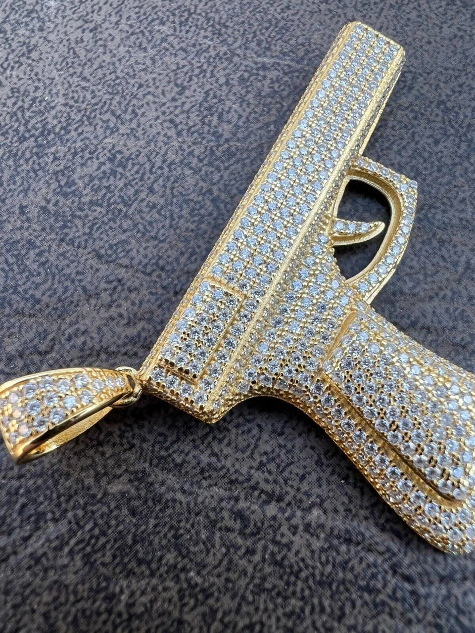 MOISSANITE Real 925 Silver / Gold Gun Pistol Iced Necklace Pendant Hip Hop 7 MOISSANITE Real 925 Silver / Gold Gun Pistol Iced Necklace Pendant Hip Hop - Image 5