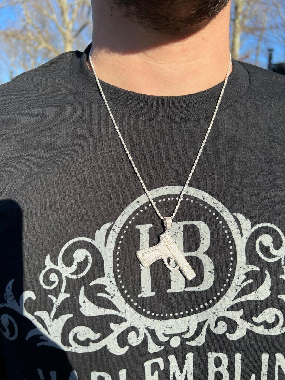 MOISSANITE Real 925 Silver / Gold Gun Pistol Iced Necklace Pendant Hip Hop 13 MOISSANITE Real 925 Silver / Gold Gun Pistol Iced Necklace Pendant Hip Hop - Image 11