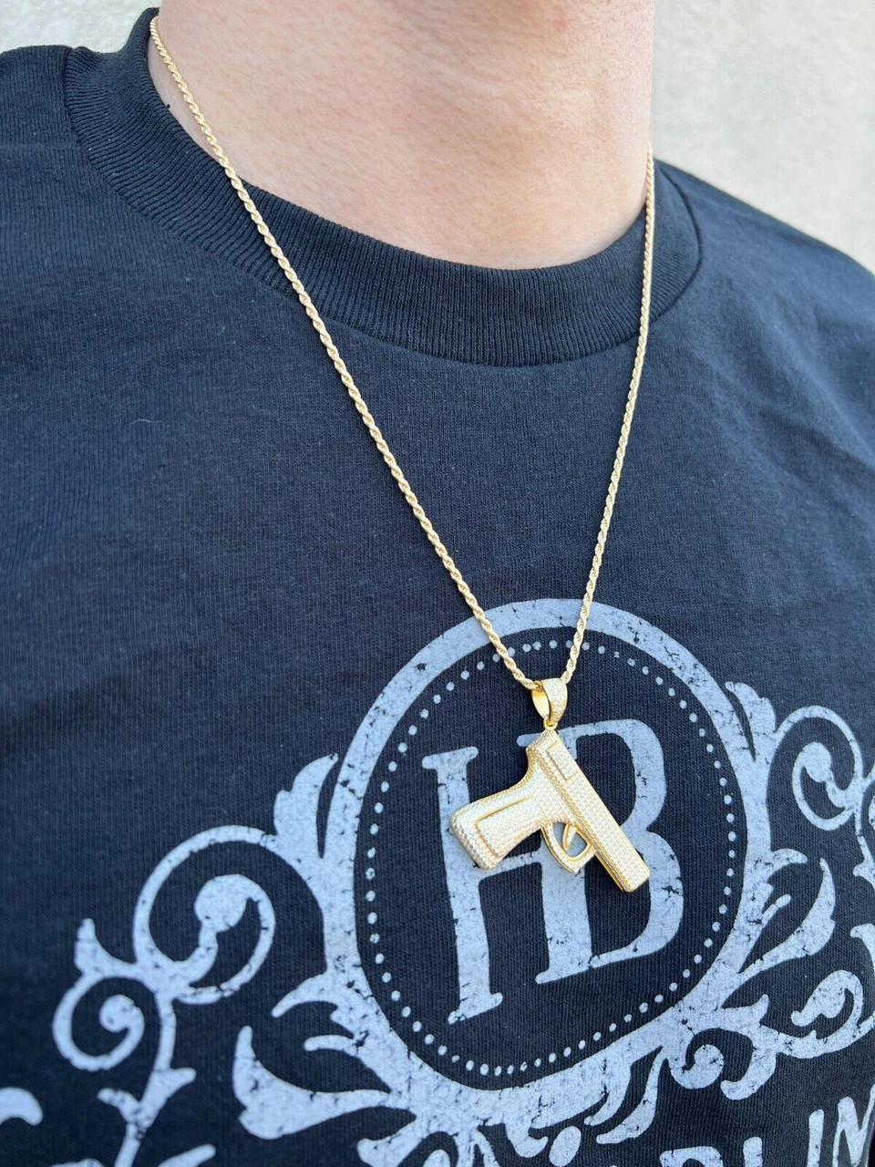 MOISSANITE Real 925 Silver / Gold Gun Pistol Iced Necklace Pendant Hip Hop 21 MOISSANITE Real 925 Silver / Gold Gun Pistol Iced Necklace Pendant Hip Hop - Image 19