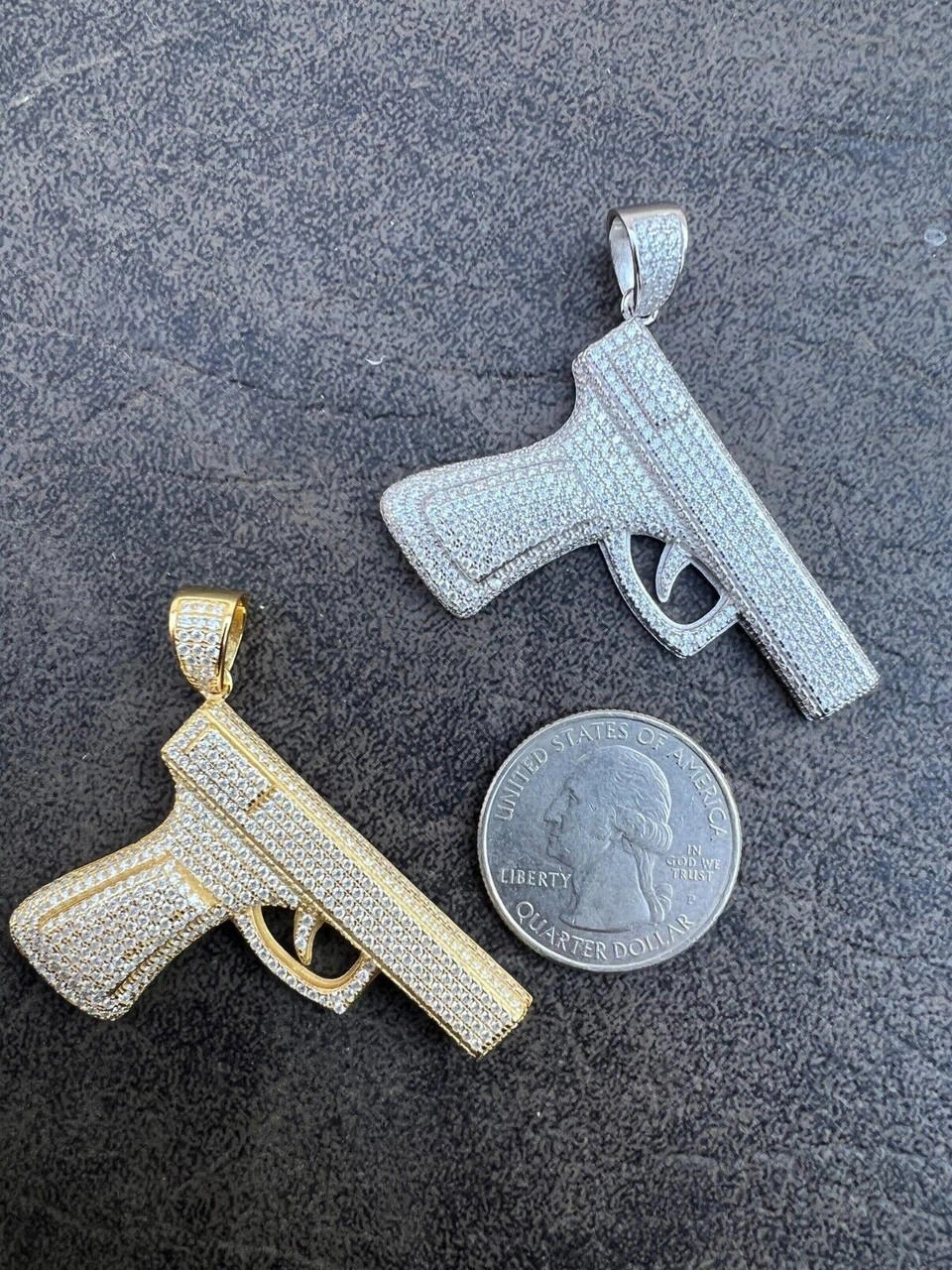 MOISSANITE Real 925 Silver / Gold Gun Pistol Iced Necklace Pendant Hip Hop 15 MOISSANITE Real 925 Silver / Gold Gun Pistol Iced Necklace Pendant Hip Hop - Image 13
